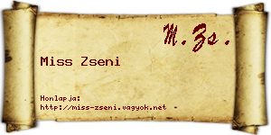 Miss Zseni névjegykártya